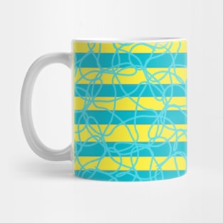 Yellow blue abstract stripes Mug